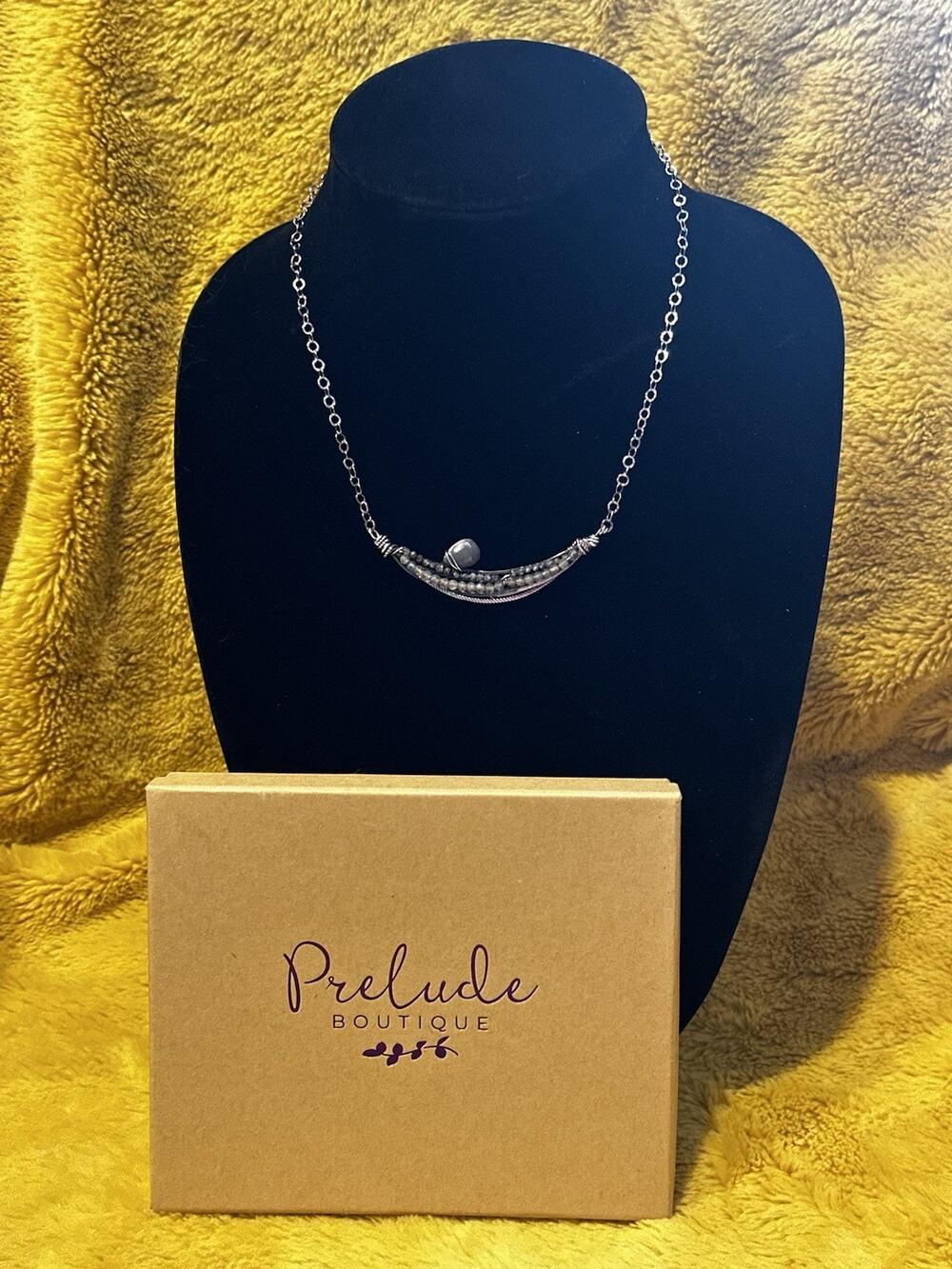 Art By Any Means Vanessa Gilbert one-of-a-kind Statement Necklace Silver Boho